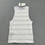 ZARA  Woman Tank Top Knit Top Sleeveless M White Crochet Lace Trim Textured NWT Photo 3