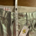Gap New  High Rise Vegan Leather Cheeky Straight Pants Silver Metallic Women 2 26 Photo 10