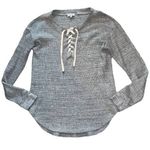 Splendid  Heather Gray Waffle Knit Top Photo 3
