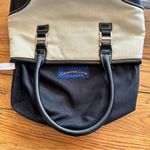 Charter Club  Canvas Cream and Black Handbag Purse Photo 5