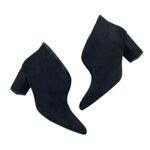 H by Halston  Faux Suede Pointed Toe Block Heel Ankle Boots Black Size 7.5 Photo 4