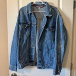 Free People Oversized Blue Jean Jacket Photo 0