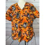 Disney Scrub Top Happy Halloween Plus size 3X 3XL Vneck Mickey Mouse Shirt Photo 7