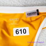 New! Oneone Free People ribbed bikini bottom gold white color block,‎ size XS Photo 6