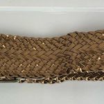 Y2K Gold Bronze Woven Wide Belt Sz S/M Photo 8