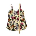 Vintage Escapades Vibrant Floral Cream Silk Slip Dress, No Tag, Size Large or XL Red Photo 9