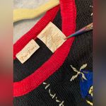 VTG 80s Bobbie Brooks Size S Vintage Holiday Sweater Black Embroidered Peace Photo 10