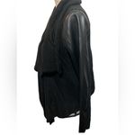 NWT $64 Simply Vera Wang Open Front Cardigan Faux Leather Sleeve Trim Sz M Black Size M Photo 7