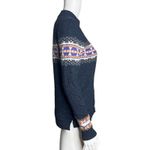 Woolrich Sweater Womens Medium Navy Blue Orange Wildview Wool Alpaca Cabincore Photo 1