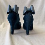 Melissa INCENSE LACO BLUE TEAL FLOCKED VELVET HEELS WITH BOW WITH DUST BAG SZ 7 Photo 2