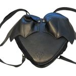 AZA Gothic Heart Bat Wing Backpack Black Lace Trim Faux Leather Mini Bag Purse Photo 2