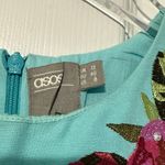 ASOS Embroidered Floral Beaded Shift Dress Light Blue US 8 Photo 6