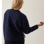 Athleta Athlete Retroplush Quilted Crewneck Sweatshirt Navy Blue- Size Small Photo 4