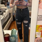 SheIn Black Ripped Mom Jeans Photo 0