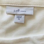 EUC J Jill Ponte Cream Stretchy Button Sleeve Pullover Sz XS White Photo 3