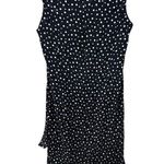 Escada Navy Blue Polka Dot Silk Midi Dress Ruffles V Photo 1