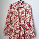 Something Navy  Red Poppy Gina Floral Coverup Size xxs Photo 3