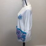 Vintage white seashell nautical floral short sleeve shirt Size XL Photo 3