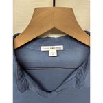 James Perse Standard  Shirt Womens‎ Sz 0 Cotton Jersey Polo Blue Short Sleeve Photo 2