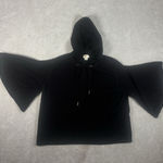 Anthropologie black  poncho sweater hooded small  Bell Sleeves Soft Thick Photo 0
