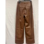 Nine West Vegan Brown Leather Wide Leg Pants Retro Trend Women 2 Photo 1