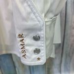 ASMAR Equestrian Star Western Show Shirt Size 2XL White Pearl Snap Western Photo 7