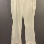 Marella white linen pants fringe bottom size 10 women’s Photo 0