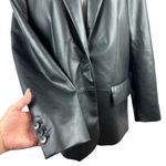ZARA Faux Leather Oversized Blazer Jacket Black Bloggers Favorite Career Small Photo 4
