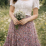 Altuzarra Cottagecore Silk Floral Skirt Medium Pink Coquette Fairy Boho Bloom Photo 0