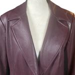 IMAN faux leather reddish brown long sleeve lined blazer jacket coat women's M Size M Photo 4