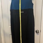 Studio 1 Teal And Black Sleeveless Polyester Dress Size 16 business casual Blue Photo 1