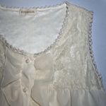 Olive Des Olive Sleeveless Lace Ruffle Cream Dress Cottage Core Boho Coquette Size M Photo 4