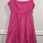 Bardot  dress Amelie Tiered Linen blend NEW Size 8 medium pink pop lined Photo 0