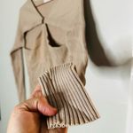 LOUNA Tan Beige Long Sleeves Top Cutout Sweater Size Large Photo 2