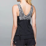 Lululemon  • Hustle & Bustle Tank Top • Black / Pretty Palm Black Angel Wing Photo 12