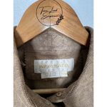 Margaret Godfrey Floral Embossed Leather Top Medium M Tan Western Boho Flare Photo 1