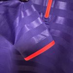 Nike  Dri-Fit Purple Striped Quarter-Zip Pullover Photo 2