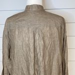 Eskandar Linen Sequin Beaded Tunic Duster Tent Dress Tan Photo 7