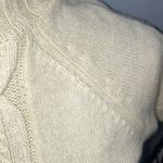 Cream Cable Knit Turtleneck cashmere Sweater Size M Photo 4