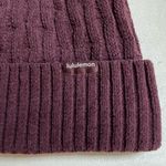 Lululemon NWT  Women’s Cable Knit Pom Beanie Cassis Maroon Color Photo 2