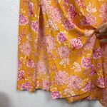 Old Navy Hawaiian Floral Maxi Dress Large Orange Pink Flowy V-Neck Pockets Beach Photo 4