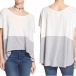 Free People  We the Free Gray & Ivory Midnight Colorblock High Low T-Shirt XS Photo 1