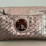 Elliott Lucca Gold Metallic Basket Weave Woven Leather Crossbody Bag Purse Photo 0