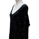 Torrid Vintage Black Short Sleeve Loosely Knit Back & Cutout Metal Circle Front Photo 2