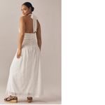 Anthropologie NWT  X Flat White Plunge Slim Maxi Dress White Pace Halter Neck 3X Photo 5