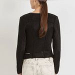 Maje  Empire Black Sweater Knit Blazer Moto Jacket Size 3/L Photo 1