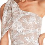 Dress the Population  Genevieve Lace Maxi‎ Gown One Shoulder Bow White Medium Photo 5