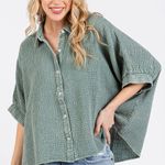 Mittoshop  Mineral Wash Gauze Dolman Sleeve Button Down Shirt‎ Photo 1