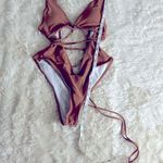 SheIn Neutral Brown Strappy Swimsuit Photo 3