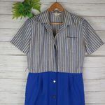 Vintage 70's 80's Striped Colorblock Shirt Dress Size 12 Photo 2